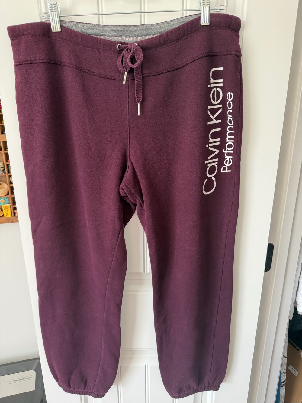 Calvin Klein Plum Performance Joggers with Side Logo